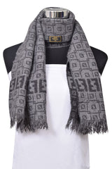 Fendi Monogram Gray Scarf