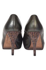 Fendi Tobacco Zucca Heels