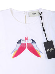 Fendi White Ff Birds Sequins Top