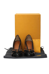 Fendi Zucca EU 37 Canvas Bow Detailing Pumps