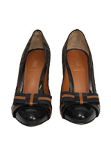 Fendi Zucca EU 37 Canvas Bow Detailing Pumps