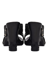 Fendi Zucchino Black Clog Heels