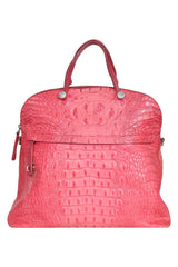 furla-croc-embossed-pink-handbag