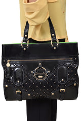 Gianni Versace Lasercut Studded Handbag