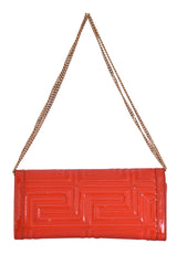 Gianni Versace Orange Wallet On Chain Shoulder Bag