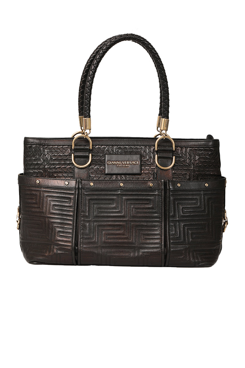 Gianni Versace Patent Leather Tote Bag Rt168-10