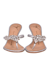 Guiseppe Zanotti Silver Stoned Sandals
