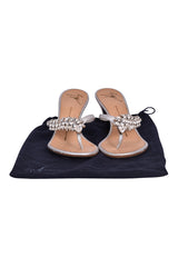 Guiseppe Zanotti Silver Stoned Sandals