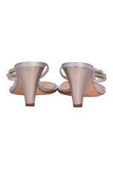 Guiseppe Zanotti Silver Stoned Sandals