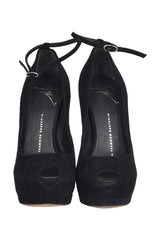 Giuseppe Zanotti Black Suede Peeptoes