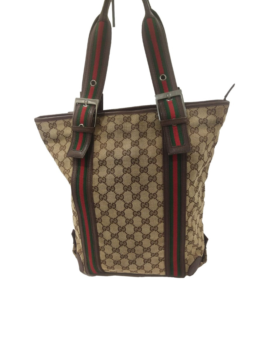 Gucci Monogram Web Gg Canvas Tote Bag