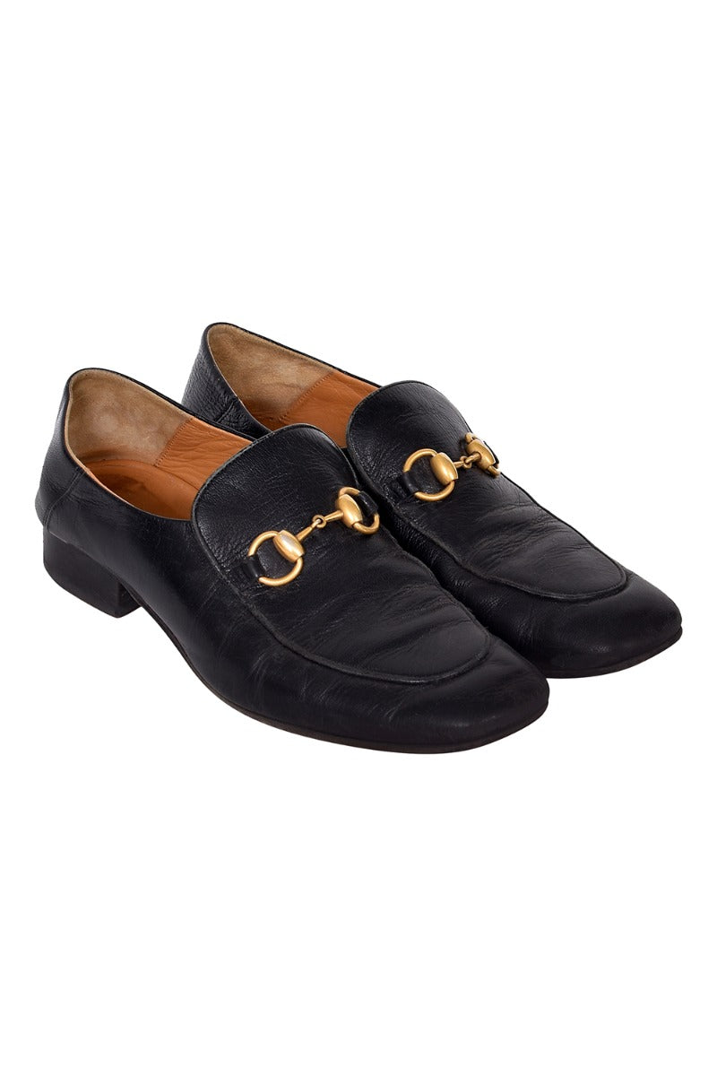 gucci-black-leather-horsebit-slip-on-loafers