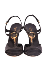 Gucci Black Leatherhorsebit Sandals