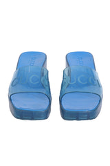 Gucci Blue Cleat Sole Platform Sandals
