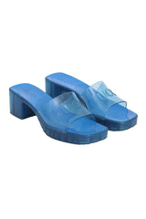 Gucci Blue Cleat Sole Platform Sandals