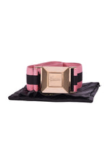 Gucci Elastic Pink Striped Belt