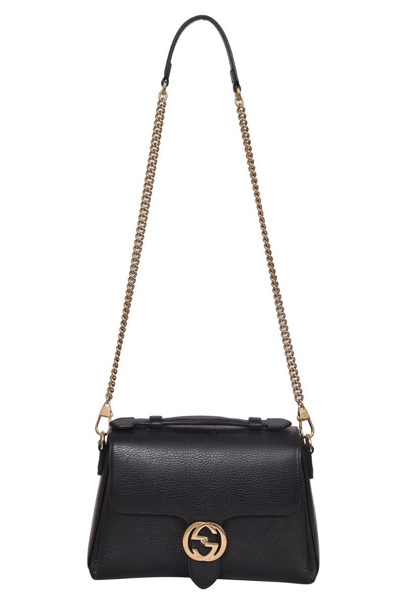 Gucci Gg Interlocking Leather Chain Crossbody Bag