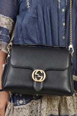 Gucci Gg Interlocking Leather Chain Crossbody Bag