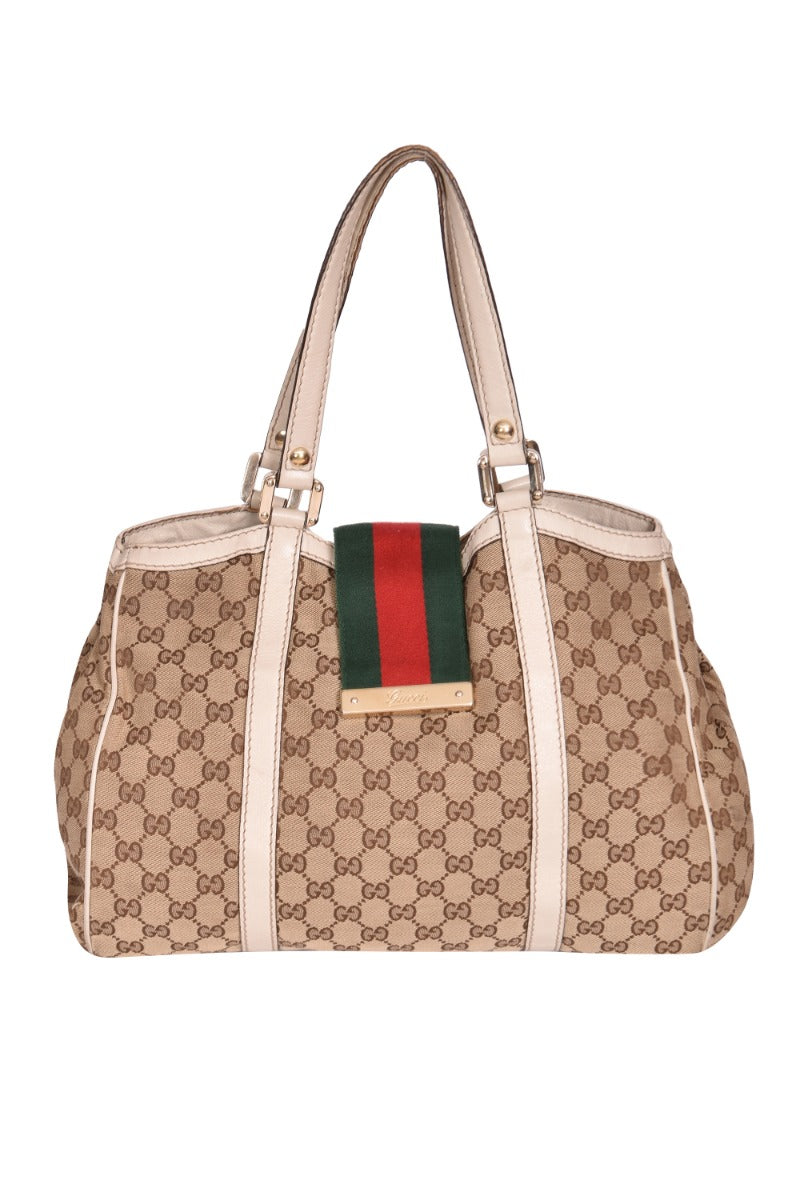 Gucci Gg Monogram Canvas New Lady Web Shoulder Bag