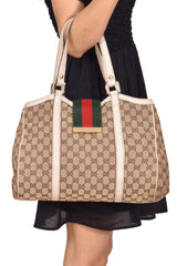 Gucci Gg Monogram Canvas New Lady Web Shoulder Bag