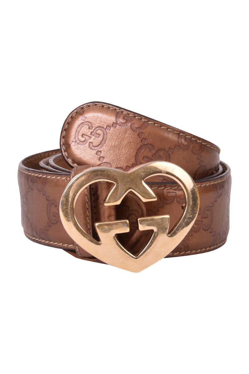 Gucci Gg Monogram Heart Belt