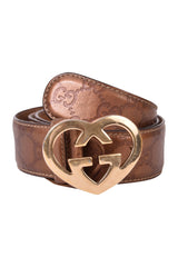 Gucci Gg Monogram Heart Belt