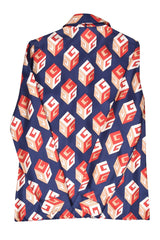 Gucci Gg Monogram Printed Blue Shirt