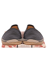 Gucci Gg Monogram Unisex Balck Leather Espadrilles