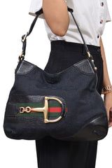 Gucci Gg Sherry Horsebitcanvas Shoulder Bag