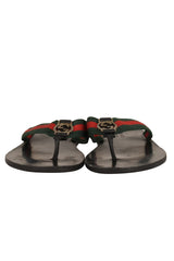 Gucci Gg Thong Web Sandals Rt81-10