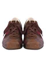 Gucci Gg Web Monogram Leather Sneakers