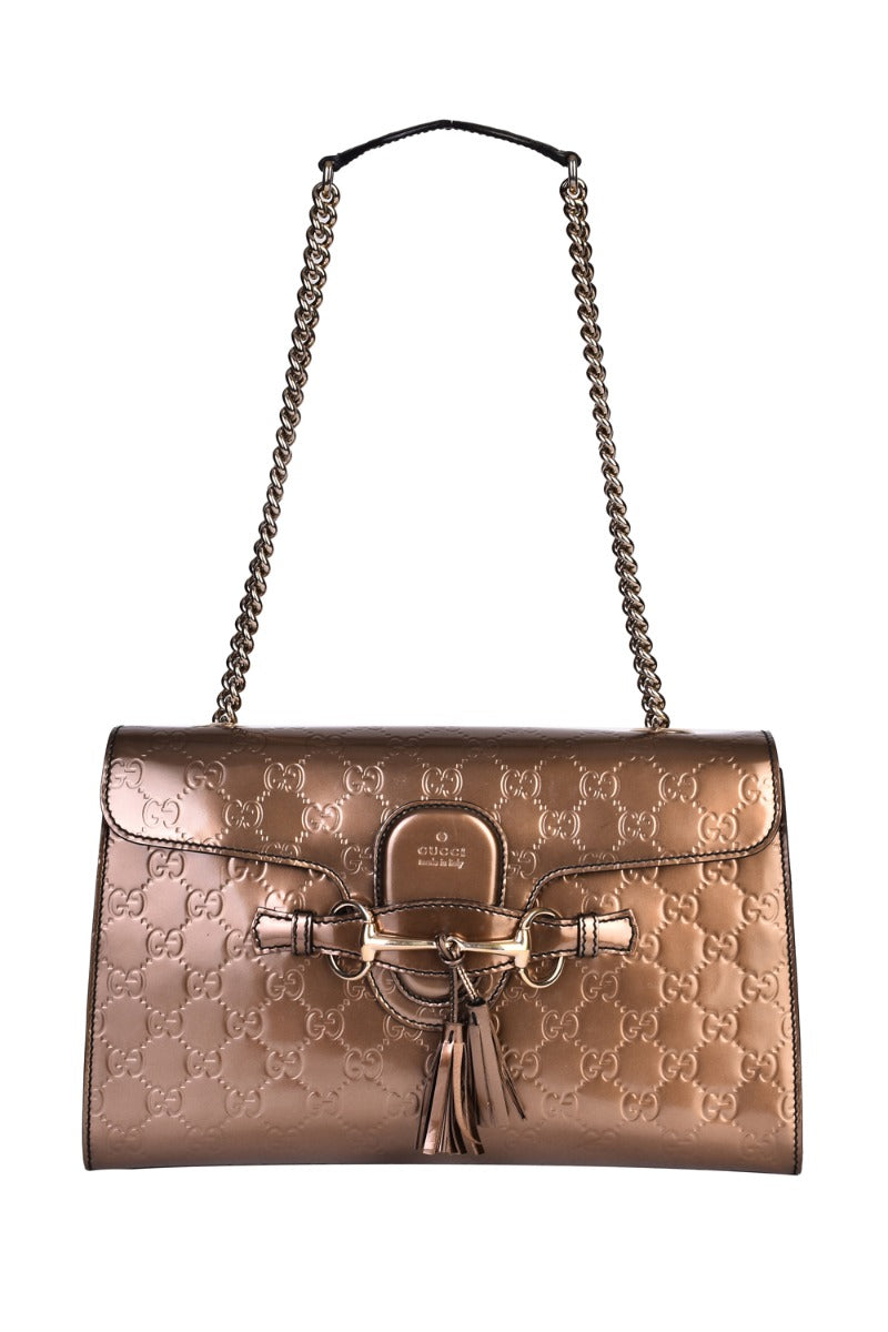 Gucci Guccissima Bronze Emily Chain Shoulder Bag