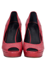 Gucci Guccissima Gg Peep Toe Pumps