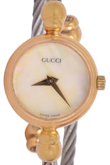 Gucci Ladies Quartz Gold Bangle Watch
