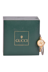 Gucci Ladies Quartz Gold Bangle Watch