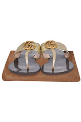 Gucci Marmont Leather Thong Sandals