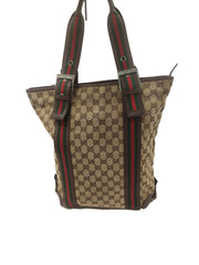 Gucci Monogram Web Gg Canvas Tote Bag