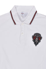 Gucci Men'S Slim Fit Hysteria Crest Web Trim White Polo T-Shirt