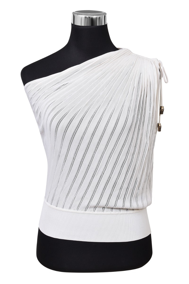 Gucci Off Shoulder Asymmetrical Top