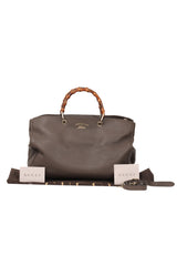 Gucci Pebbled Leather Bamboo Large Shopper Bag