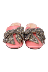 Gucci Satin Candy Bow Embellished Mules