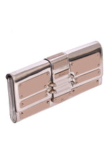 Gucci Silver Patent Leather Metallic Clutch
