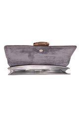 Gucci Silver Patent Leather Metallic Clutch