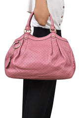 Gucci Sukey Pink Diamante Leather Handbag