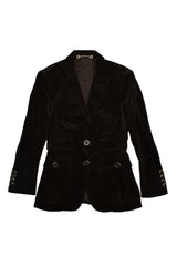 Gucci Velvet Logo Embroidered Blazer