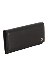 Gucci Pebbled Long Gg Flap Wallet