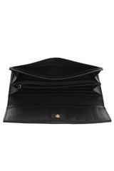 Gucci Pebbled Long Gg Flap Wallet