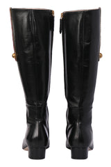 Gucci Wed Accent Leather Riding Boots
