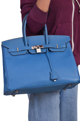 Hermes Birkin Blue Jean 35 Bag