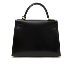 HERMES BLACK LAMBSKIN GOLD HARDWARE KELLY SELLIER 28